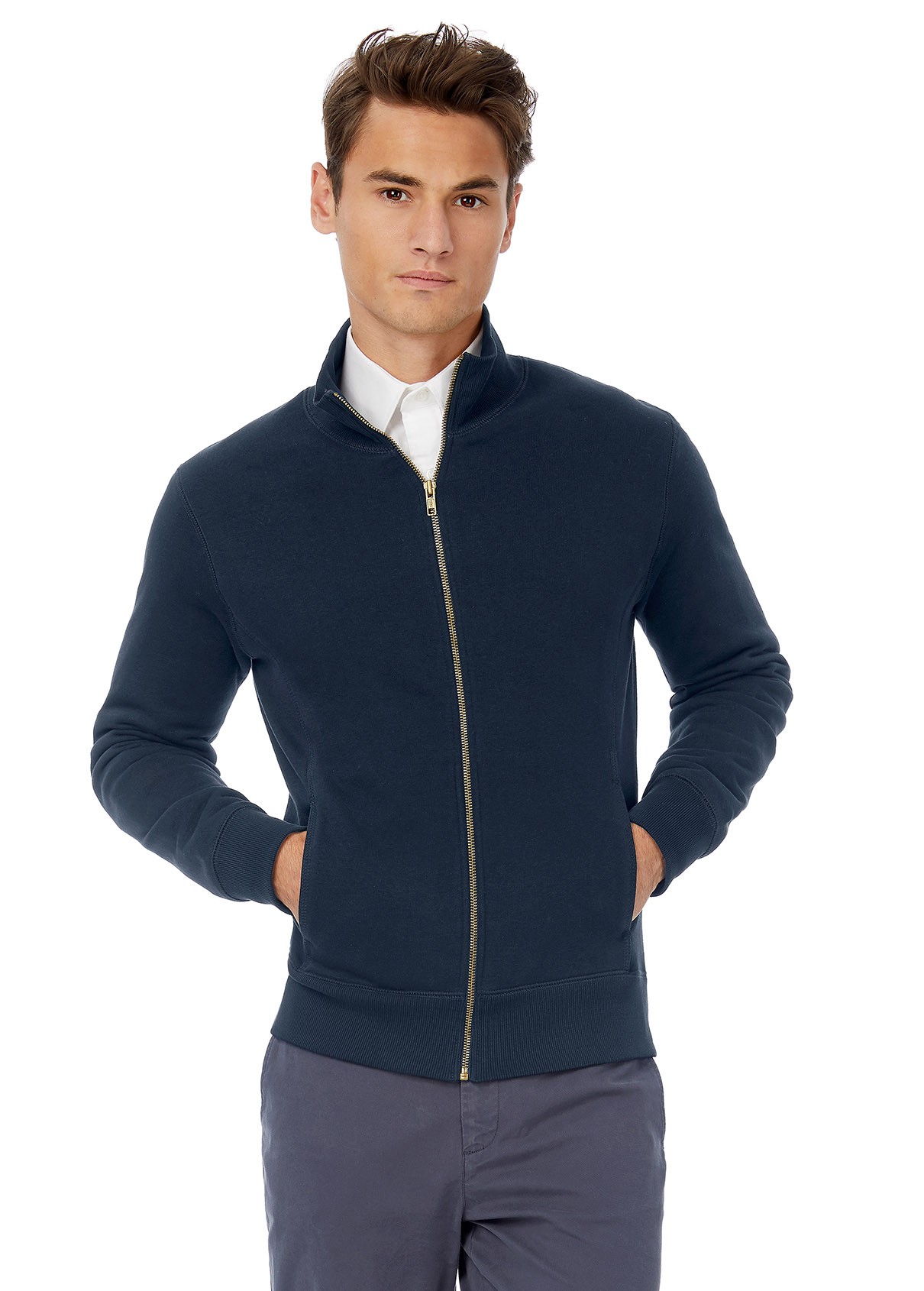 sweat zippé col montant homme - marquage-textile