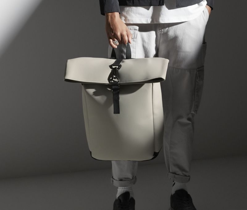 MATTE PU ROLL-TOP BACKPACK