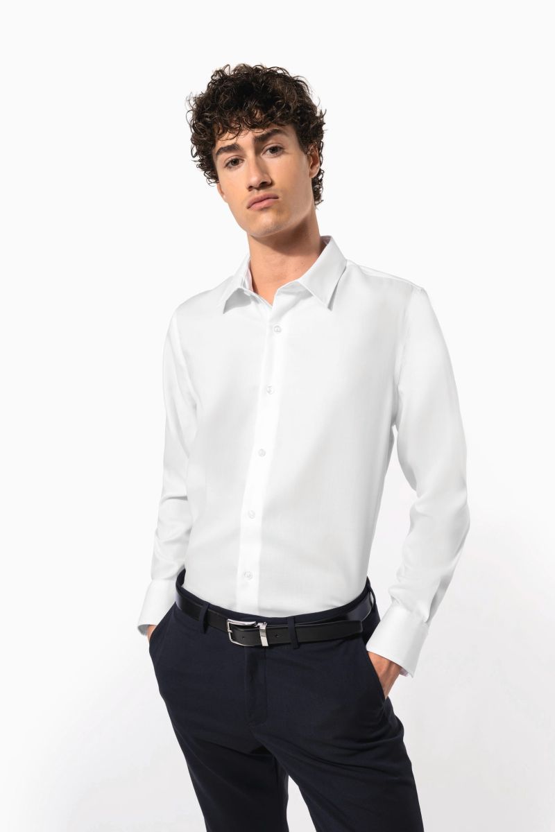 Chemise ajustée manches longues sans repassage