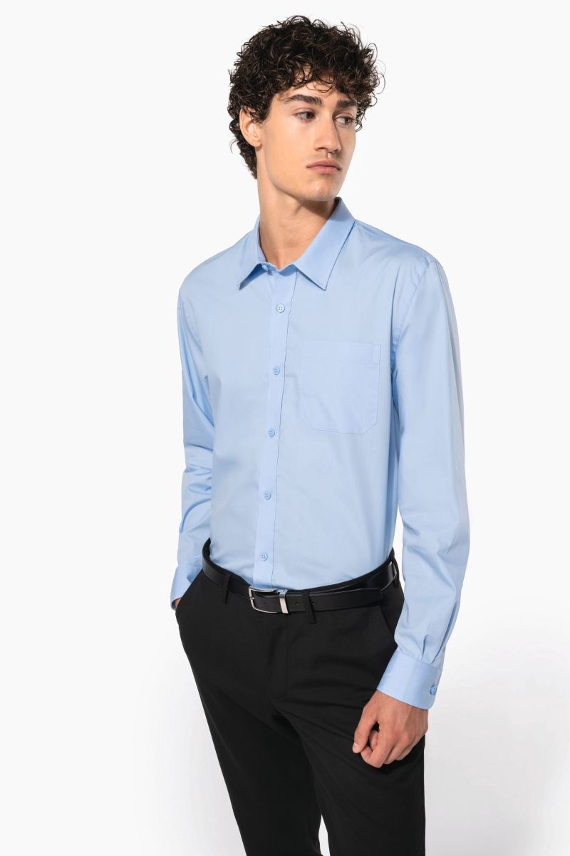 Chemise popeline manches longues