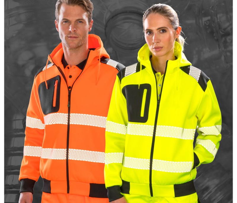 RECYCLED ZIPPED SAFETY HOODY