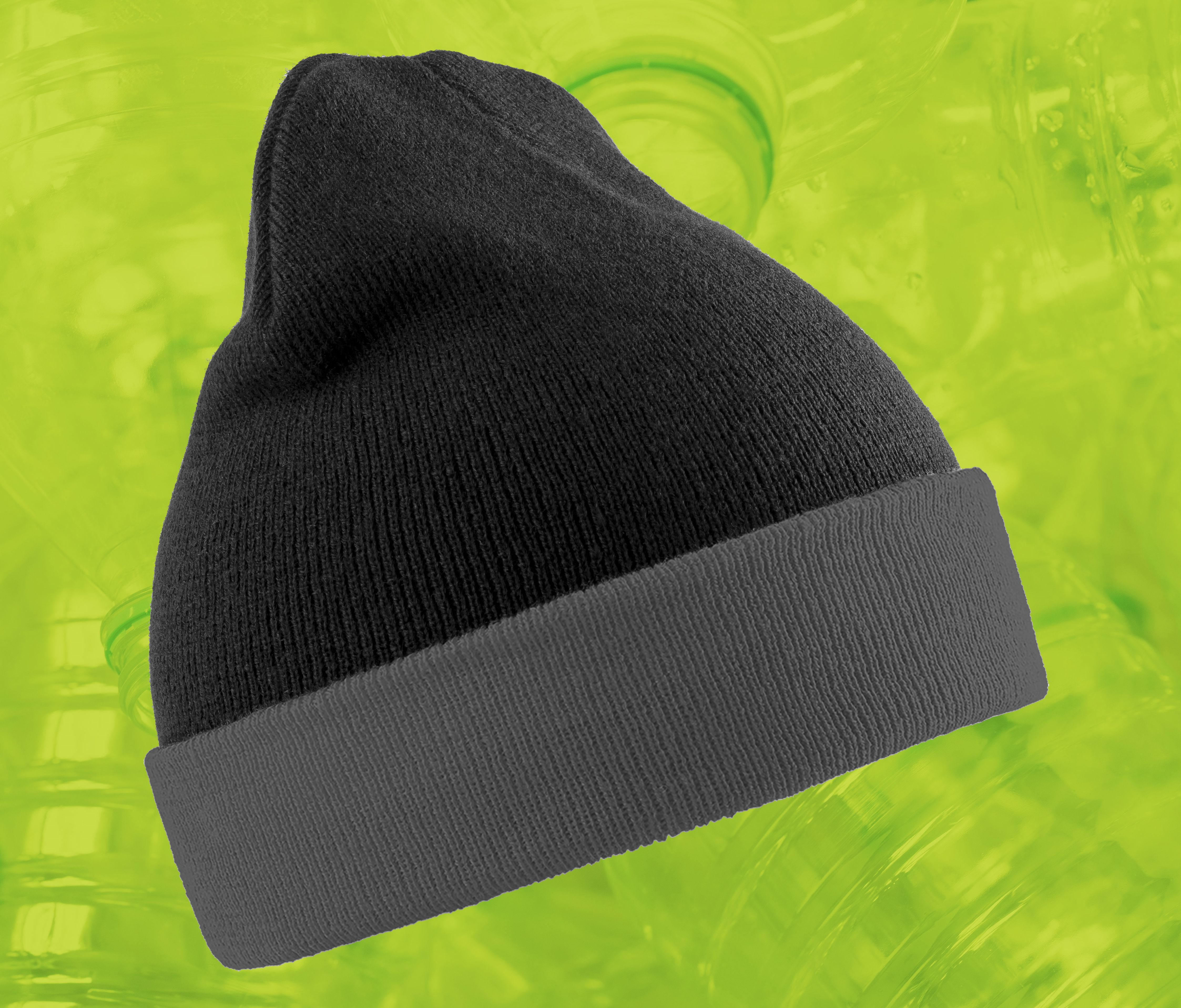 RECYCLED BLACK COMPASS BEANIE - vue 2