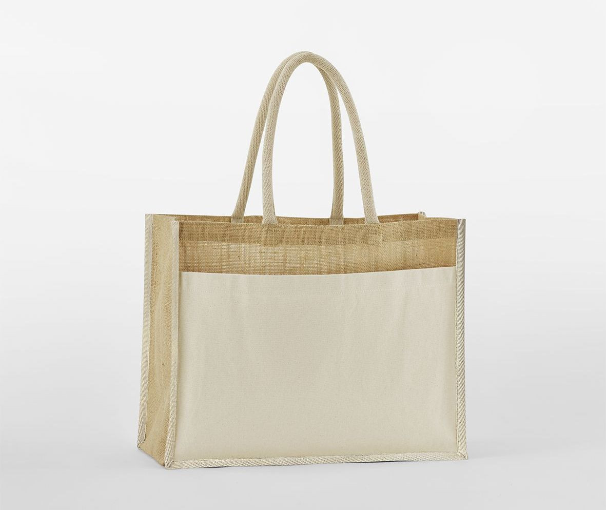 COTTON POCKET NATURAL STARCHED JUTE SHOPPER - vue 2