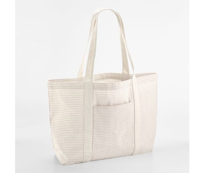 STRIPED ORGANIC COTTON SHOPPER - vue 3